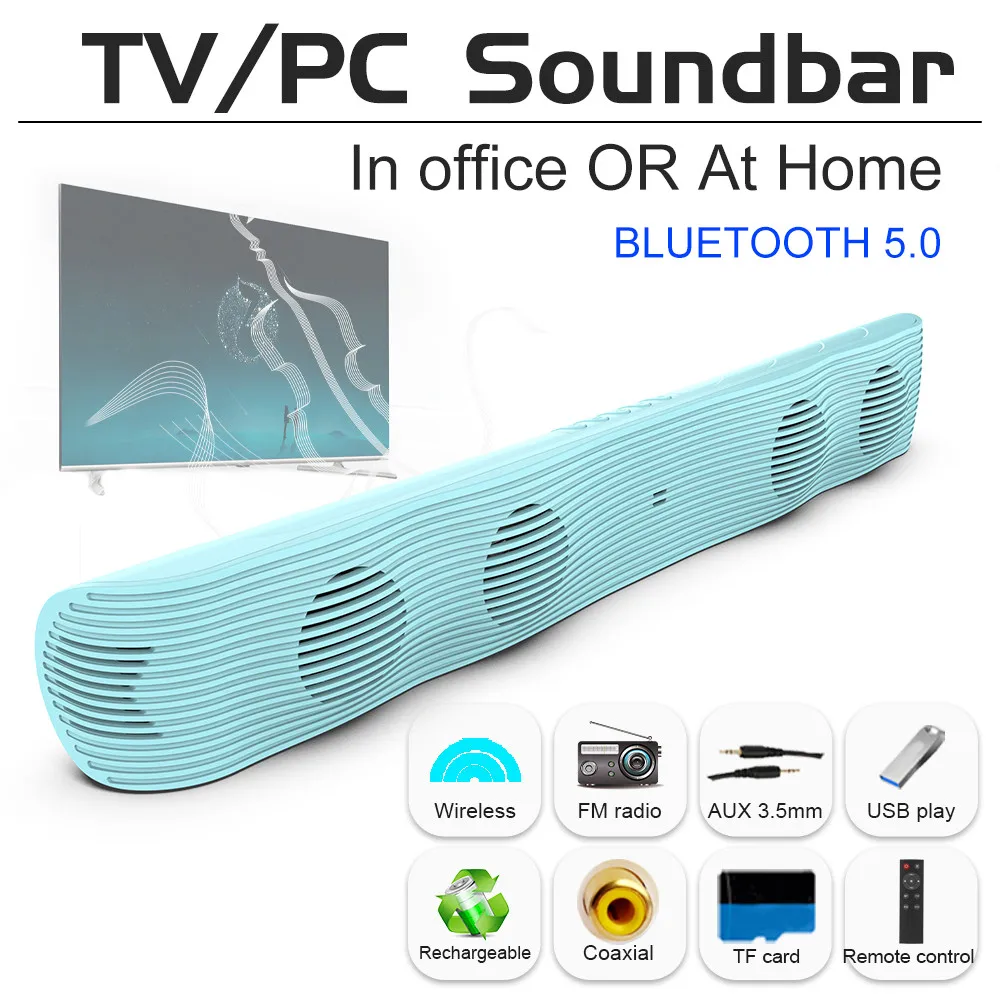 Home Theater Sound Bar WIFI Portable Wireless Bluetooth Speakers Column Stereo Bass FM Radio USB Subwoofer for Computer TV Phon