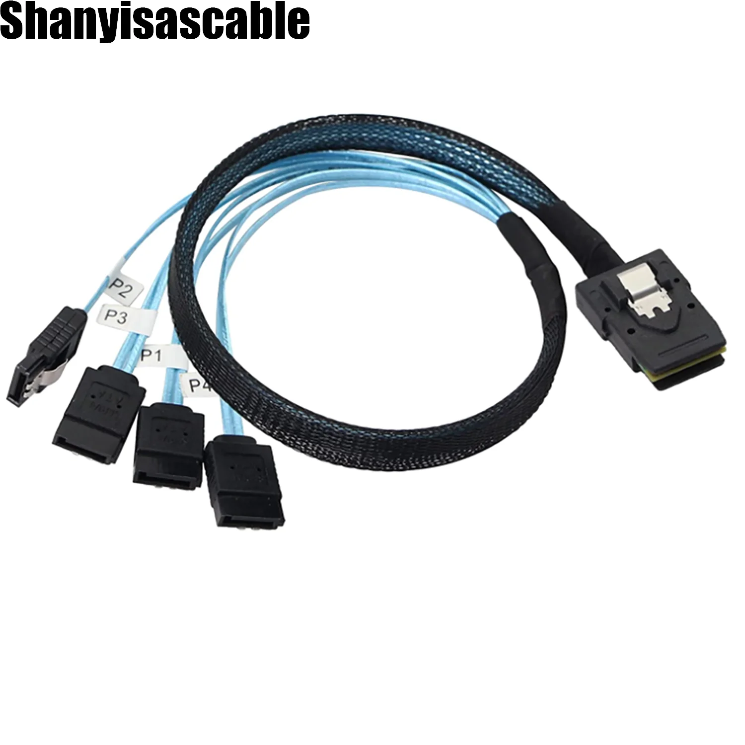 Kabel Data 0.5M sff-8087 sas mini berkualitas tinggi ke 4 sata 7P kabel koneksi kecepatan tinggi Server wanita