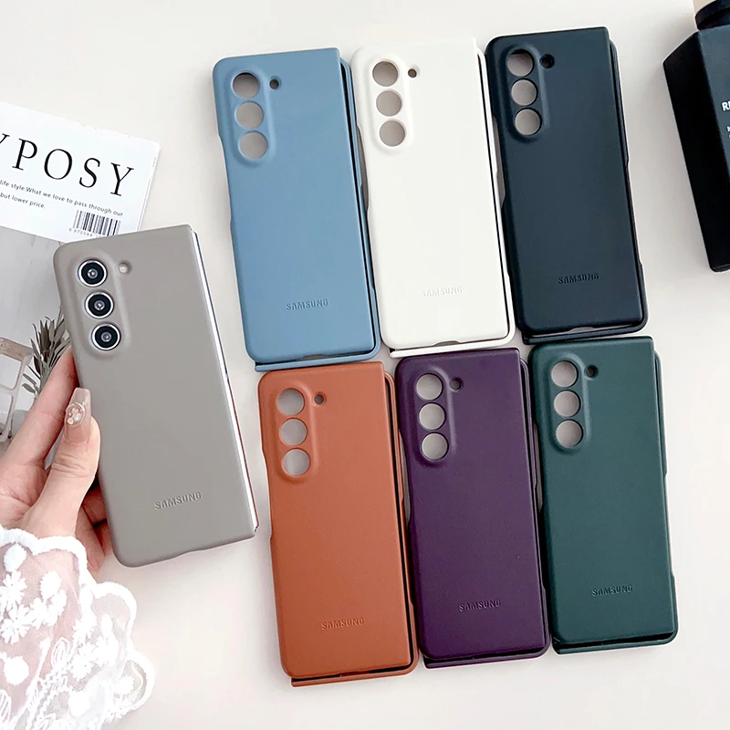 

For Samsung Galaxy Z Fold 5 4 Fold4 Luxury Leather Case Foldable All-inclusive Simple Anti-fall Business Fashion Leather Cover