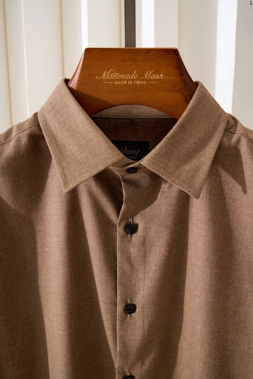 

Bri 25ss Italian cashmere blend long-sleeved business casual shirt