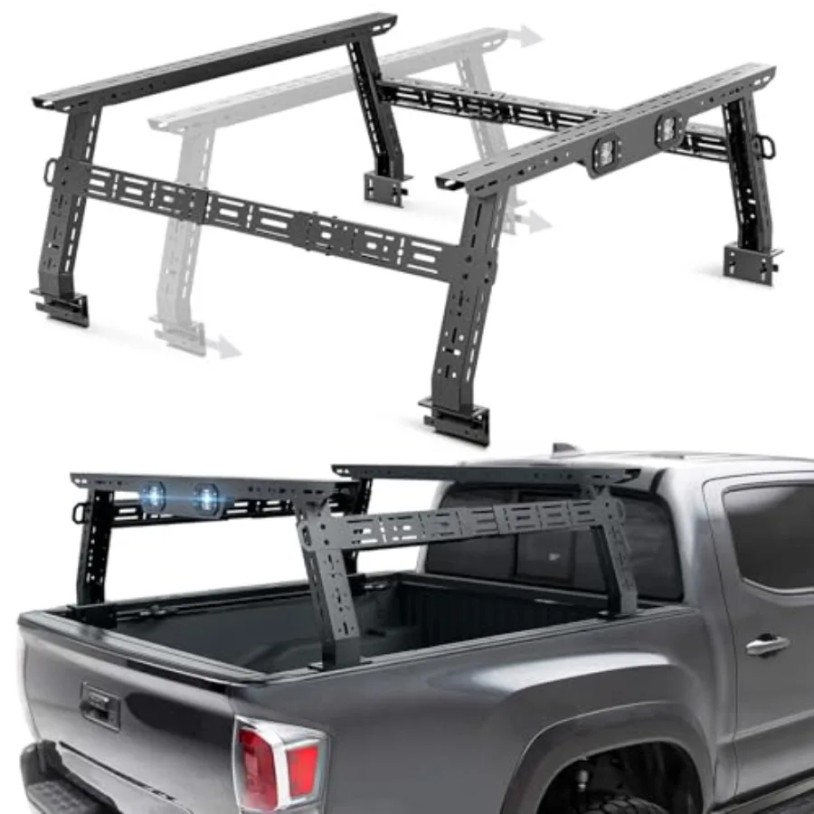 

Регулируемые багажники SUORTO High Overland для Jeep Gladiator JT 20202025 с 2 светодиодными фонарями, совместимые с 1624.8