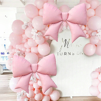 2/3 large decorative balloons with pink bows, suitable for wedding decoration, birthdays, and pink themed parties
