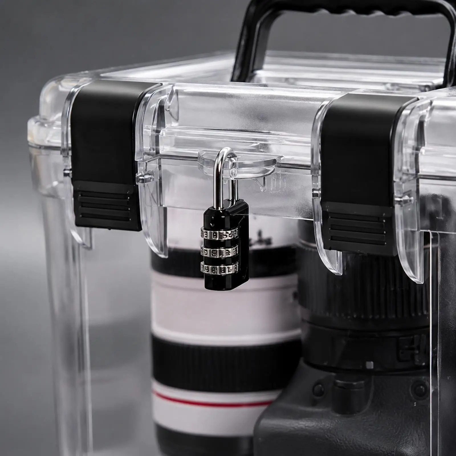 Camera Gear Storage Container with Clear View Lid for Photographer Accessory Organizing