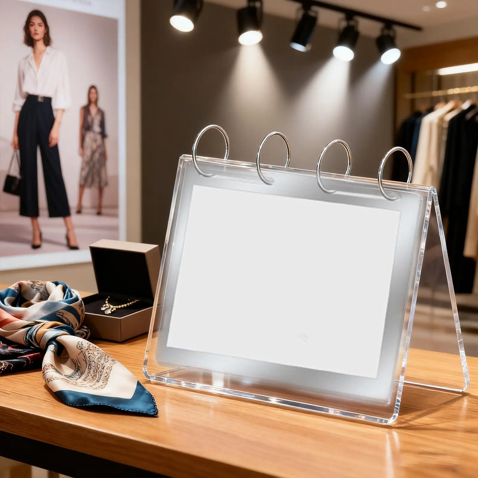 Menu Display Desktop Card Double Sided Acrylic PVC Vertical Tabletop Label Display Folder Suitable for Store Retail Fair
