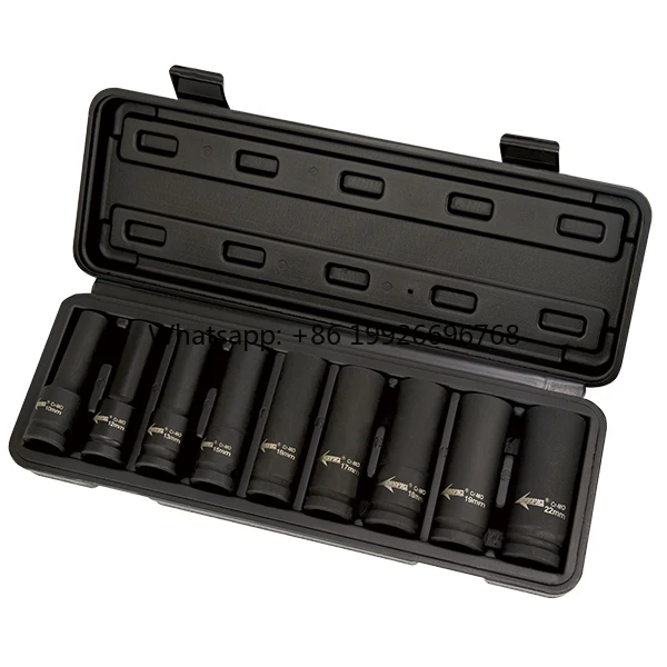 

AE-S6609 9pcs 1/2 Inch Deep Impact Wrench Socket Set Customizable Tool Kit