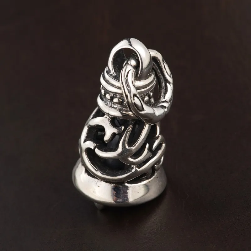 

BOCAI New S925 Silver Hollow Out Bell Pendant Couple Style