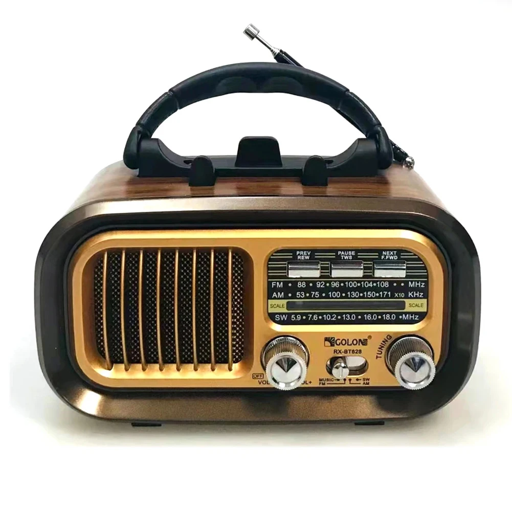 BT-628 AM FM SW Radio Operated By USB Cable/Solar Panels Rechargeable Excellent Reception Portable Radio for Walking Camping