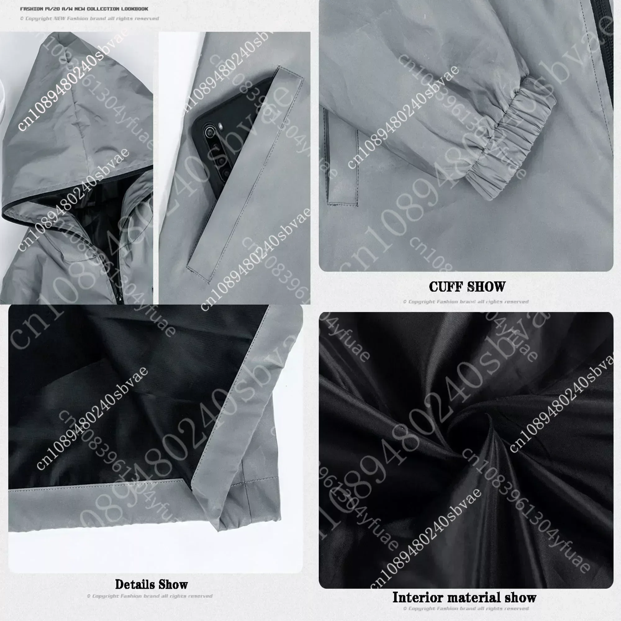 Спартак Reflective Jacket Mens Womens Coat Hooded Windbreaker Runing Pocket Jackets Cycling Hiking Zipper Customized Hoodie