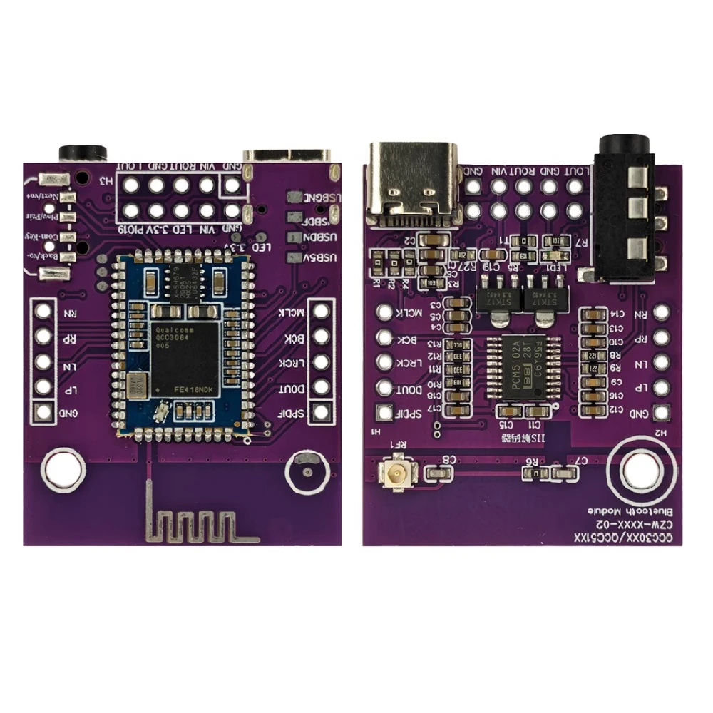 QCC5124/ QCC5125 /QCC3084 Bluetooth 5.1 +PCM5102A DAC Decode I2S USB Sound Card 32bit 96K LDAC for DAC Amplifier
