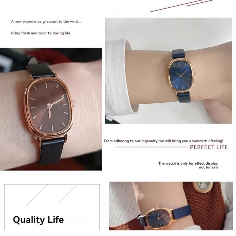 سوار الحرير 10 مللي متر حزام ساعة نسائي أنيق لـ Fiyta Qingcheng ريترو ليتل كاكاو DL21008 حزام ساعة جلدي أسود أزرق