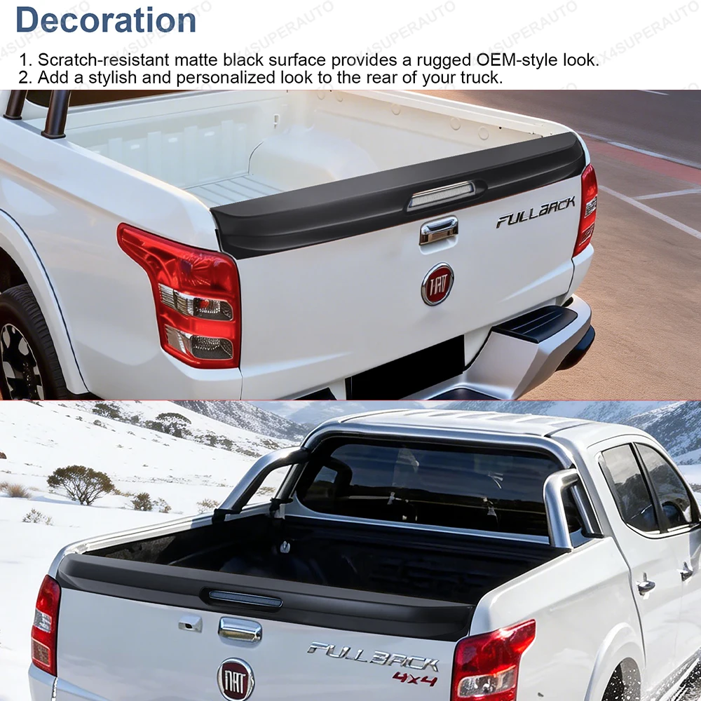 Tail Gate Protector Rear Spoiler Tailgate Cover Guard for Mitsubishi Triton L200 2015 2016 2017 2018 year models Matte Black 1PC