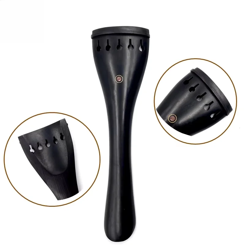 1Pcs Hand-made Indian Grade A Ebony 5-String 4/4 Cello Tailpiece, Cello Replacement Instrument Fittings