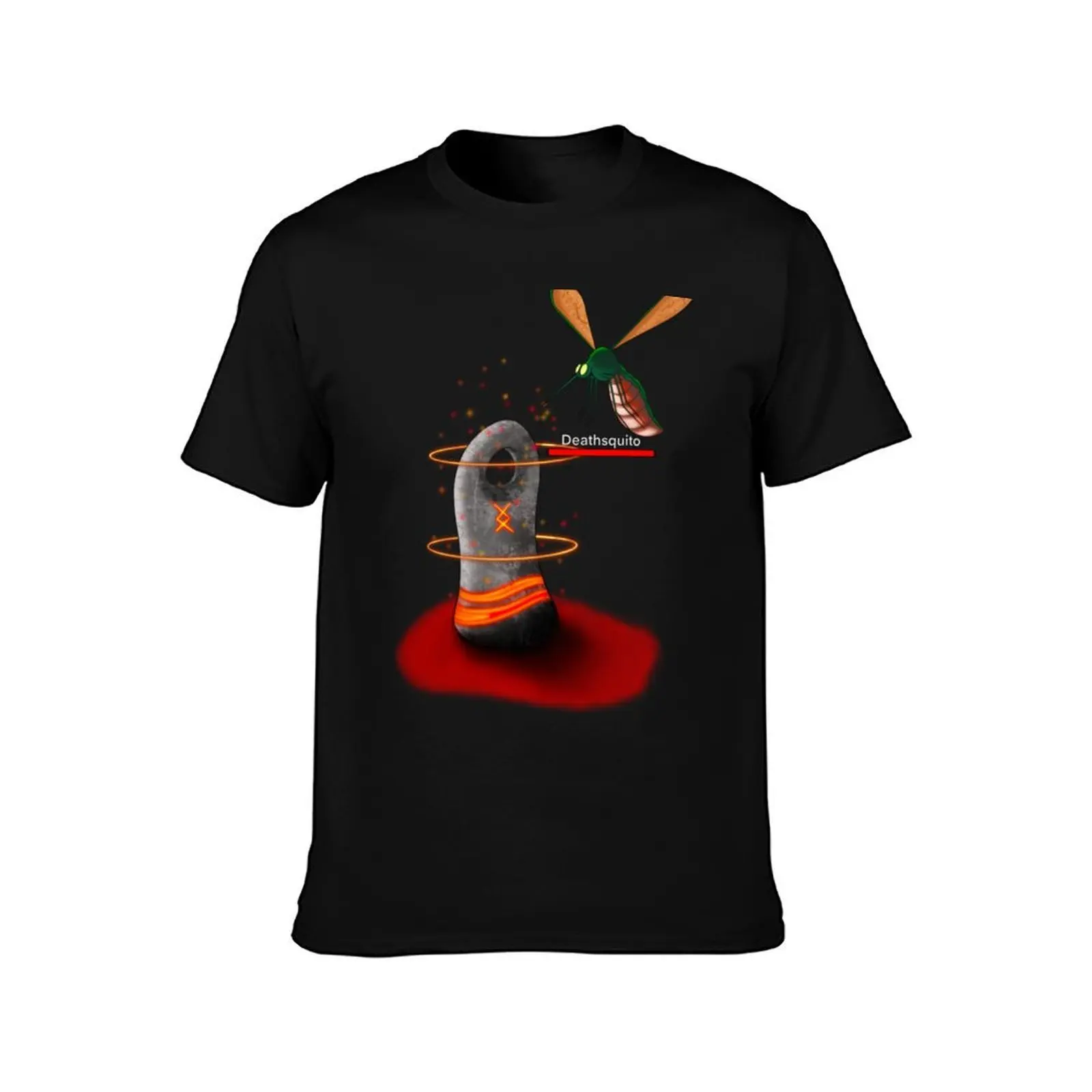 Deathsquito & Stone Valheim T-Shirt, Summer Casual Cotton Tee, Oversized Streetwear Tops, Vintage Graphic Print, 100% Cotton