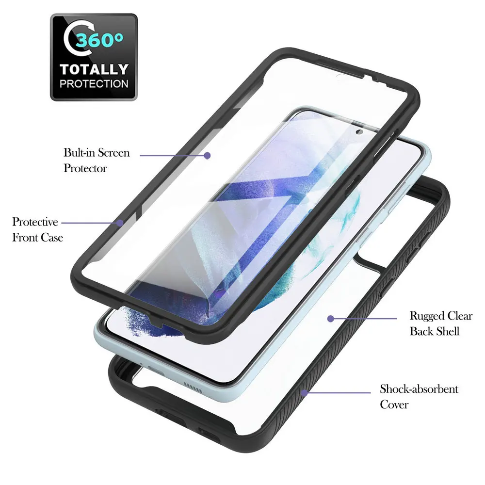 Crystal Case Front Film 360 Protect Coque for Samsung Galaxy A55 5G 2024 Bumper Cover Galaxy A05 A05S A15 A25 A35 A 55 05 Funda