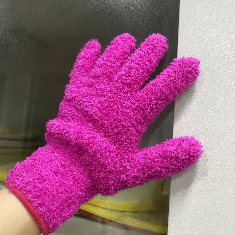 6 Pairs Microfiber Dusting Gloves for Plants Blinds Car Dust Washable Reusable Mittens Gloves House Cleaning Mirrors Lamp Window