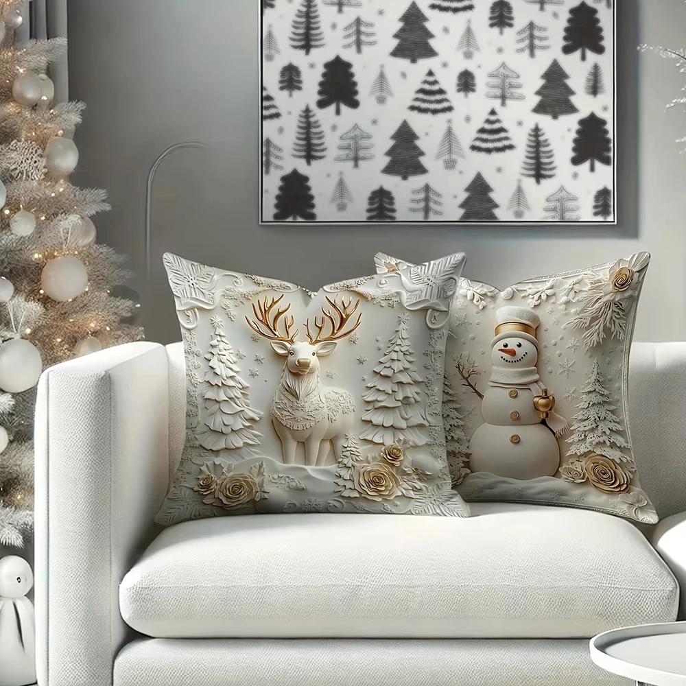 New Year Multi-size Christmas Cushion Cover Pillowcase Merry Christmas Decoration Cushion Pillow Cases For Home Xmas Ornament