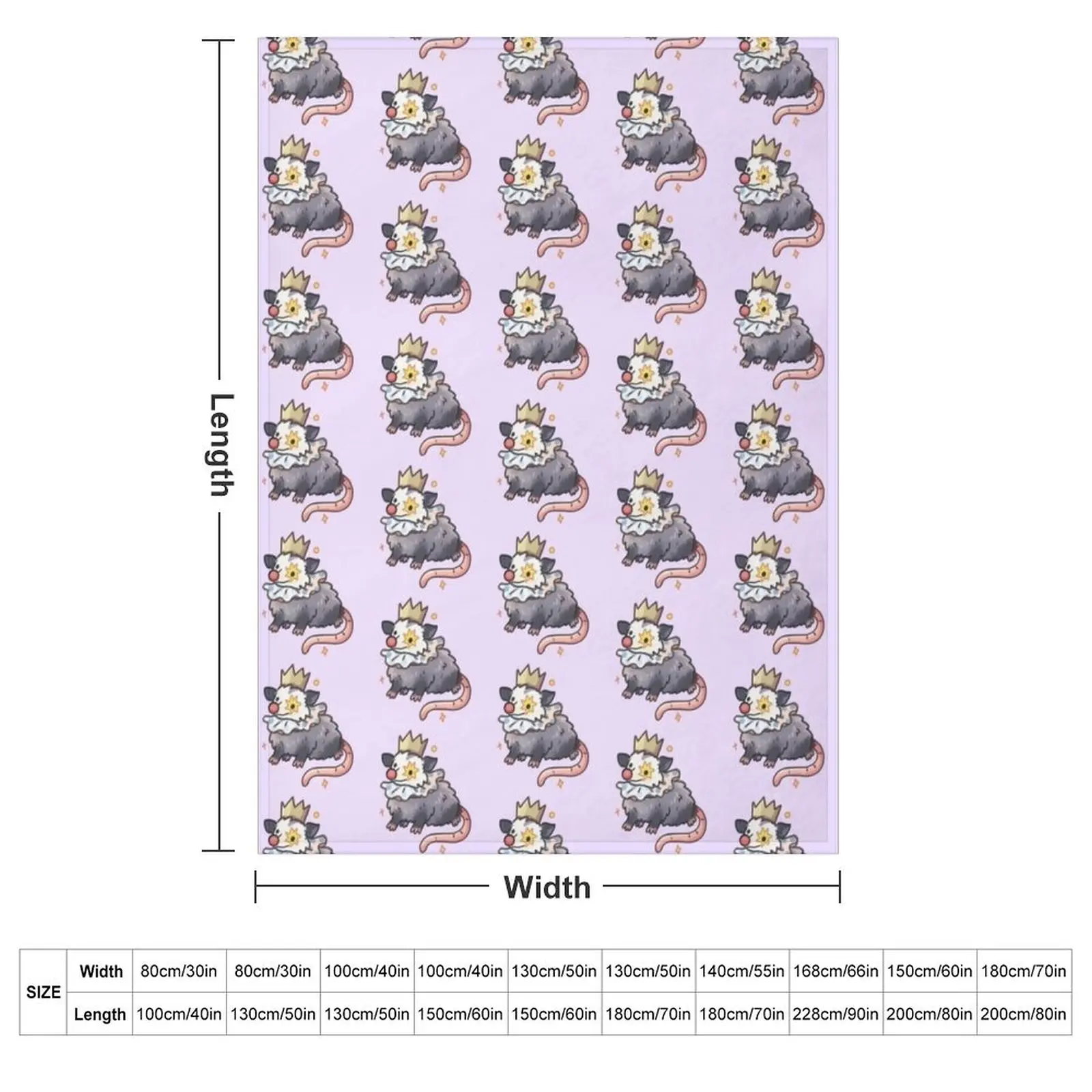 Opossum clown Throw Blanket