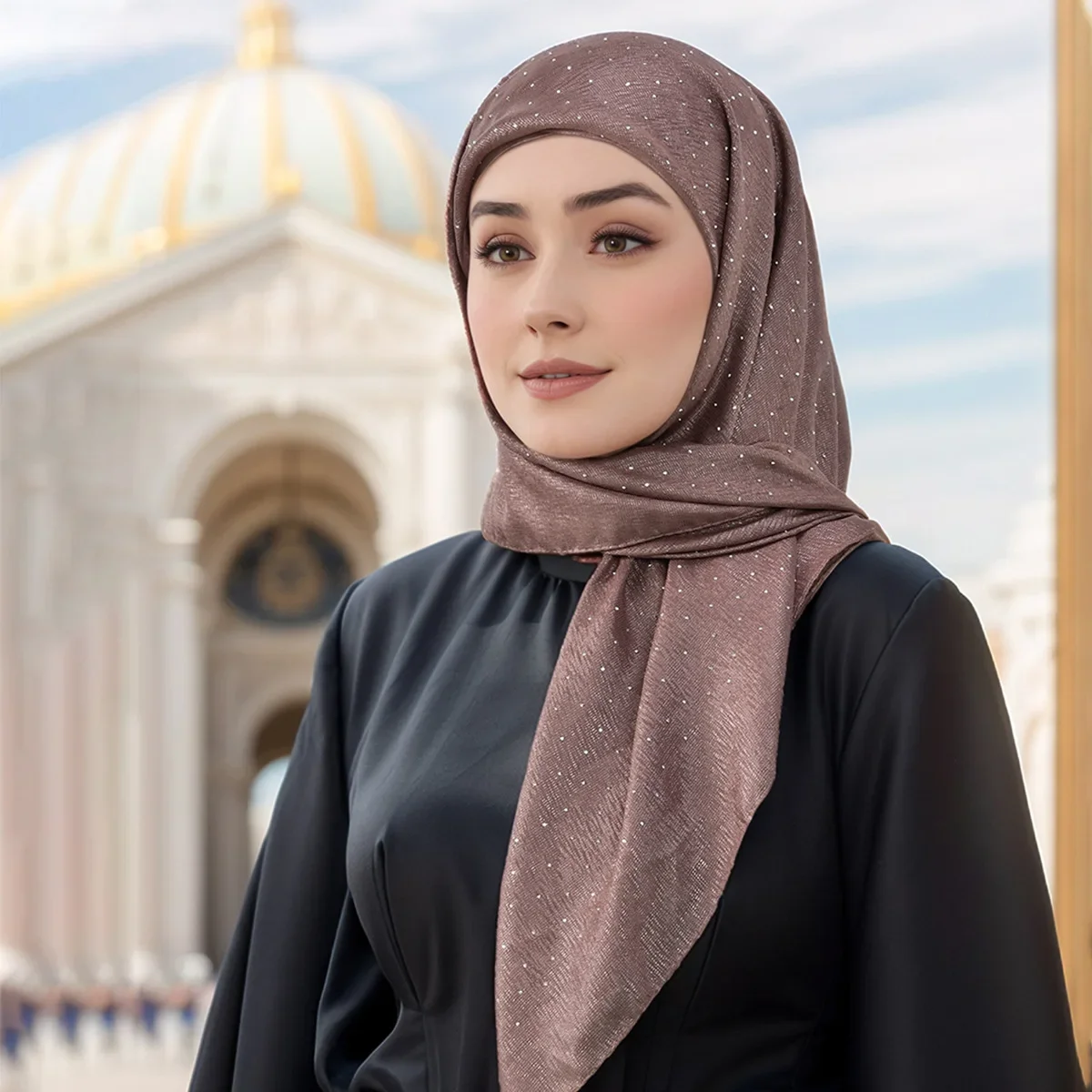 

Блестящие мерцающие шали со стразами для женщин, модный мусульманский хиджаб, тюрбан, платок, банданы, повязка на голову, платок, Turbante Mujer