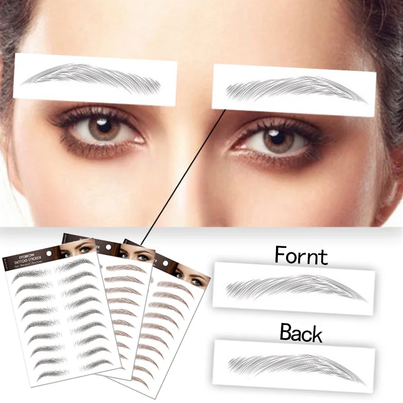 Autocollant de sourcils à base d'eau 6D, faux sourcils ressemblant à des cheveux, autocollants de tatouage, imperméable, longue durée, rehausseurs de sourcils, outils de maquillage