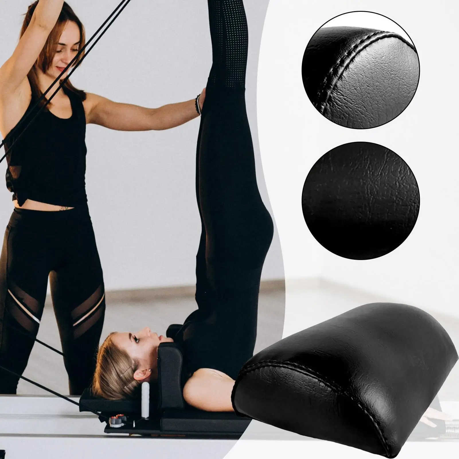 Pilates Reformer Pillow PU Semi-Circular Pilates Cushion Headrest Reformer Accessories Workout Neck Pillow Fitness Equipment