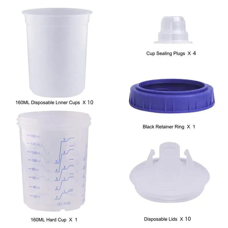 Paint Mixing Cups With Lids 10pcs Portable Paint Mixing Cups For Car Spraying Paint Measuring Cups With Lids Paint Sprayer Cup