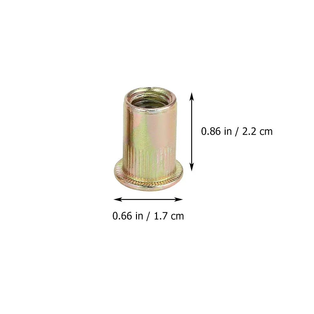 150Pcs Rivet Nut Assortment Stainless Steel Colored Zinc Plated Flat Head Insert for Automotive Decoration Electrical
