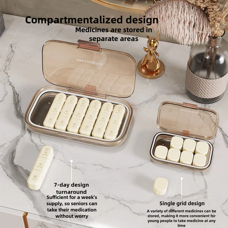 

Хорошее качество, портативная коробка для таблеток, съемная ручная кладь большой емкости, отдельная коробка для лекарств, отдельная коробка для таблеток, семь дней в неделю