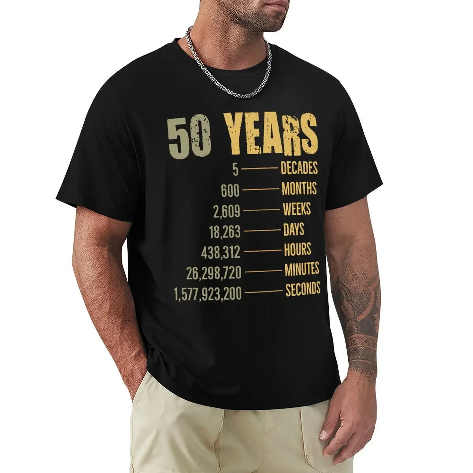 Tops T Shirt Men 50th Birthday 50 Year Old Funny Quote T Shirt Harajuku Short Sleeve T-shirt Cotton Graphics Tshirt Tops