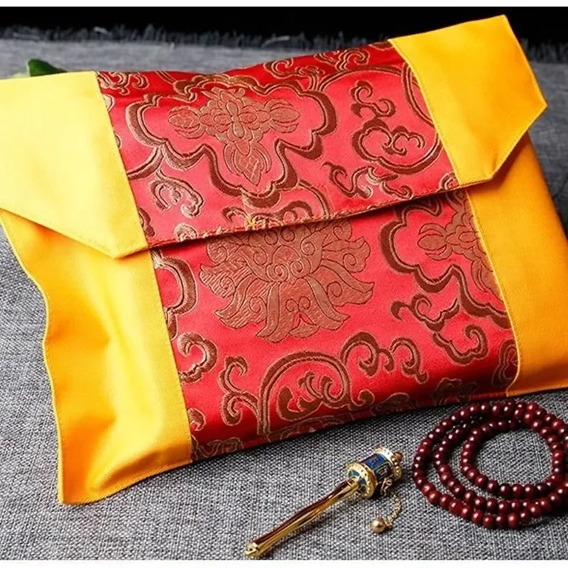 Buddhist Scripture Storage Bag Handicrafts Embroidery Canvas Bag Organizer Auspicious Buddhism Home Gift Decorative