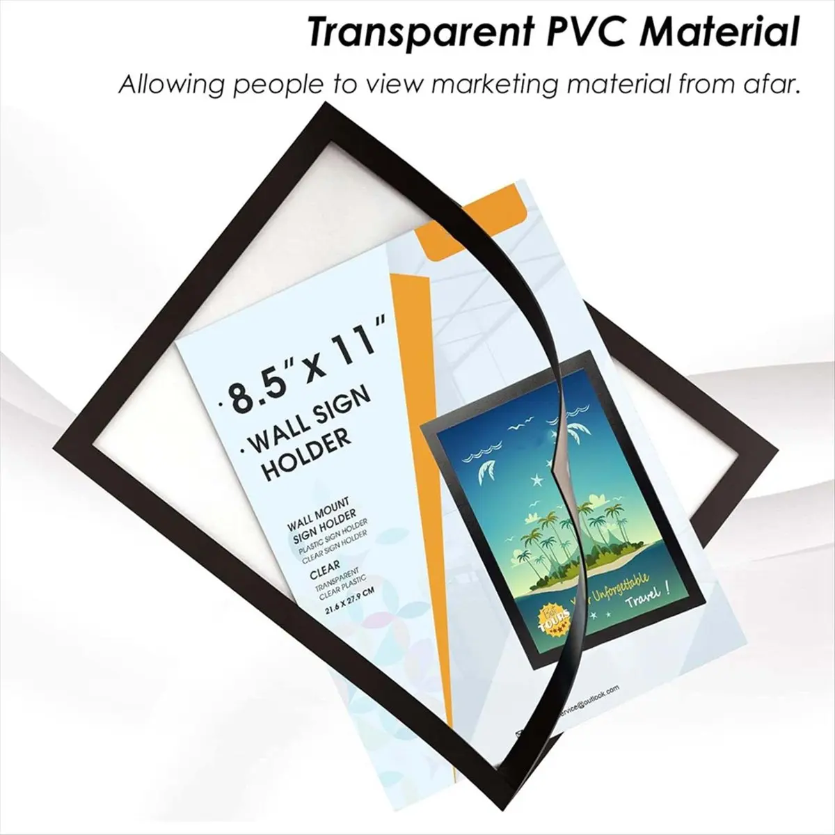 Latest ABBQ-Sign Holder 8.5 x 11 Wall Mount, Magnetic Clear Plastic Sign Holders, Display in Portrait or Landscape Format