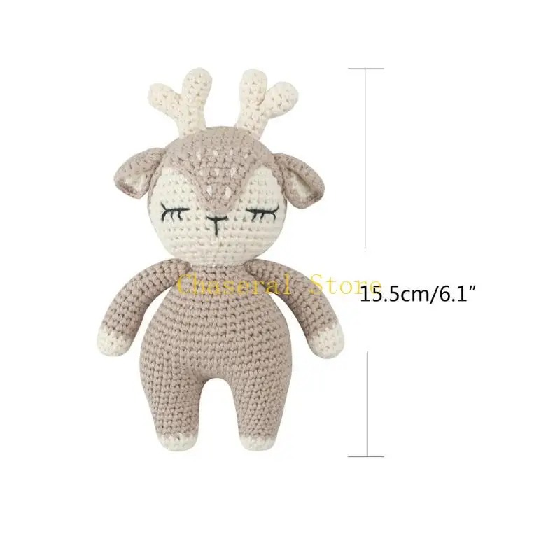 E7ce crochet búp bê buồn ngủ đồ chơi hươu cho bé thú nhồi bông đầu tiên
