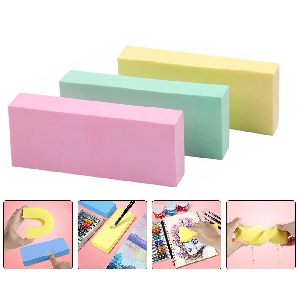 

3 Pcs Watercolor Paint Sponge Water-absorbent Brush Round Makeup Painting Sponges Absorbing for Pigment Moisturizing