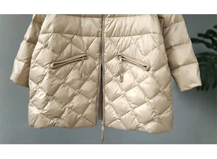 Women's Autumn Winter Top Coat Cotton Coat Diamond Pattern Color Block Thickened Fleece Lining Simple Comfortable Casual Skinny