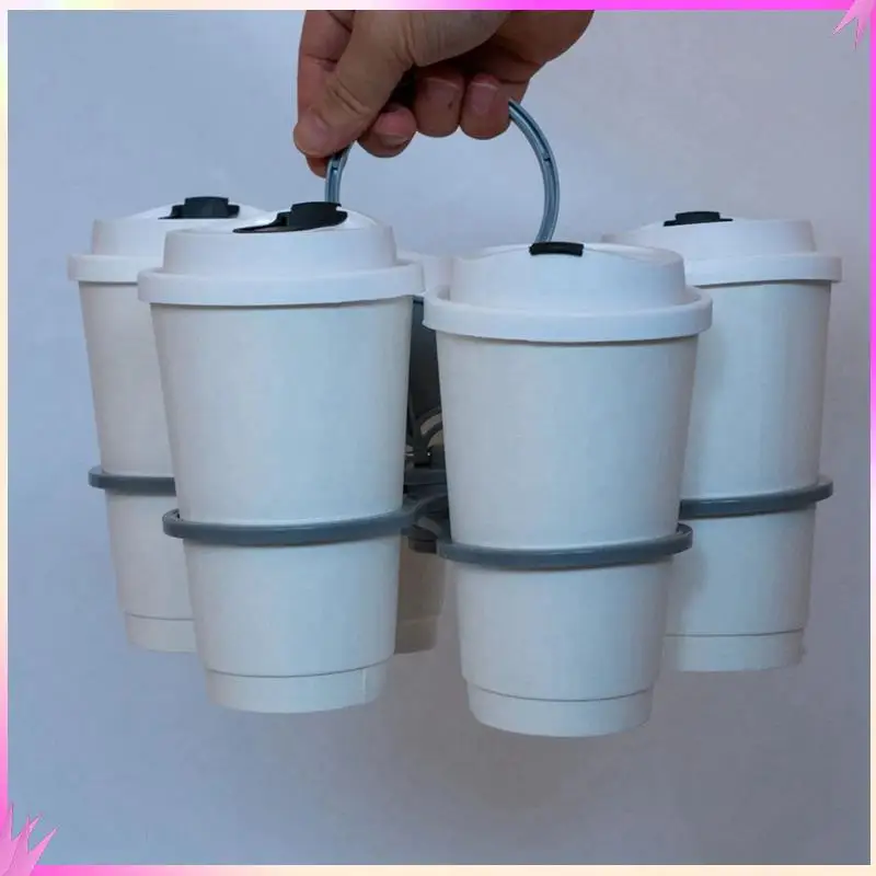 

B50C 5 шт. Складная вращающаяся портативная стеклянная чашка для кофе, пластиковый портативный держатель для чашек, 6 палочек, подъемник для чашек.