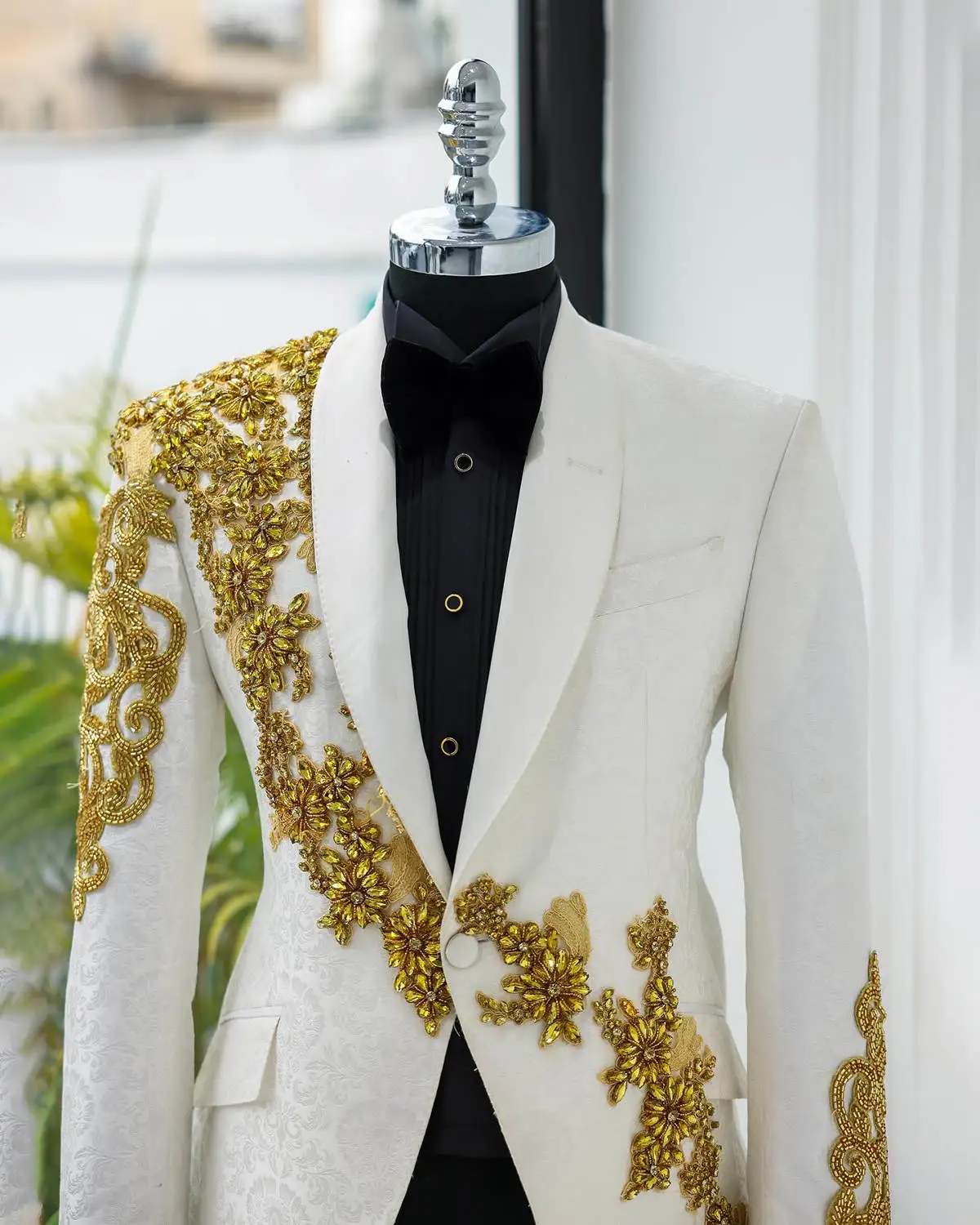 Fatos de casamento clássicos masculinos, calça blazer, lapela xale, apliques de cristal, snoking noivo, festa, baile de formatura, feitos sob medida, 2 peças