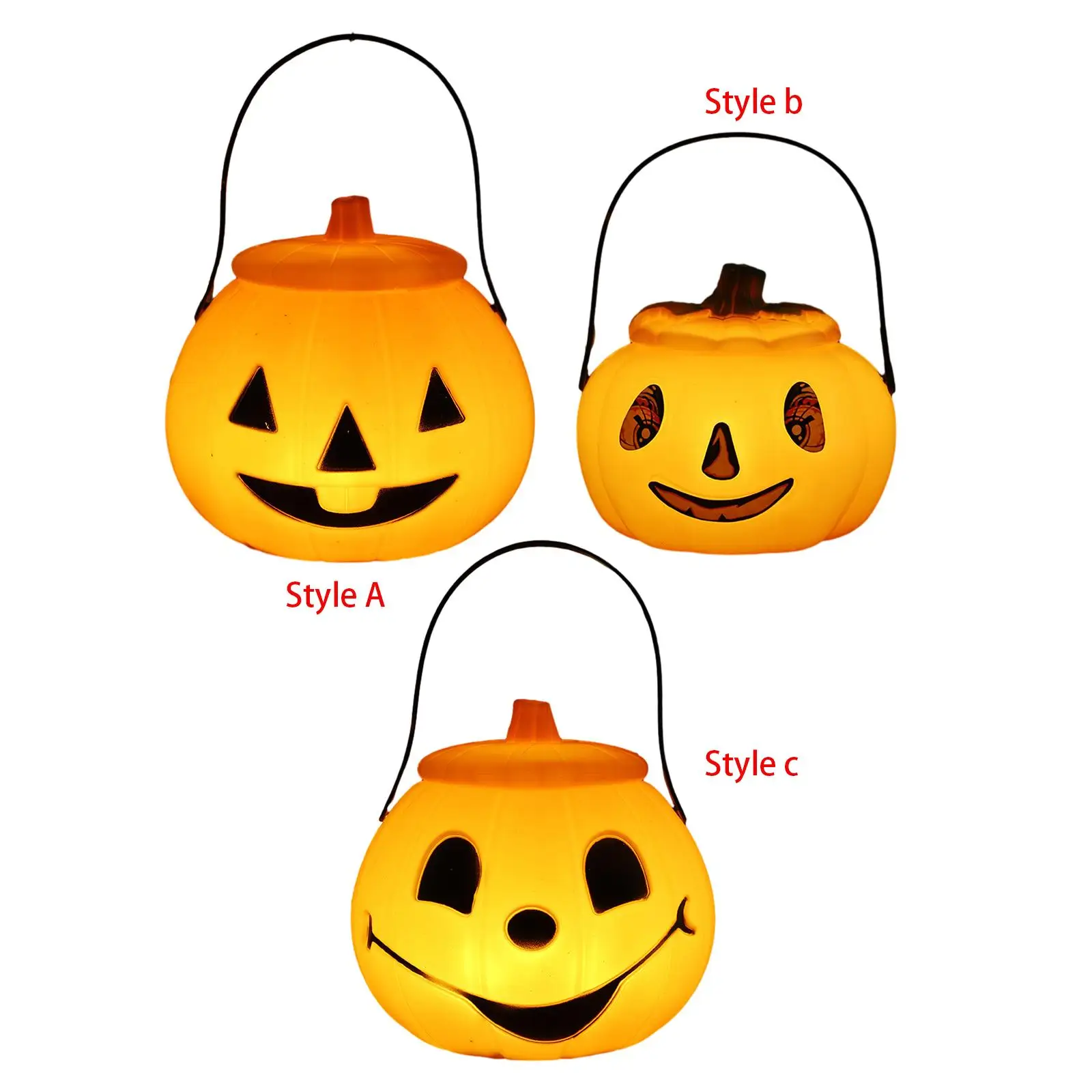 Halloween LED Pumpkin Lights Halloween Candy Buckets Halloween Lights for