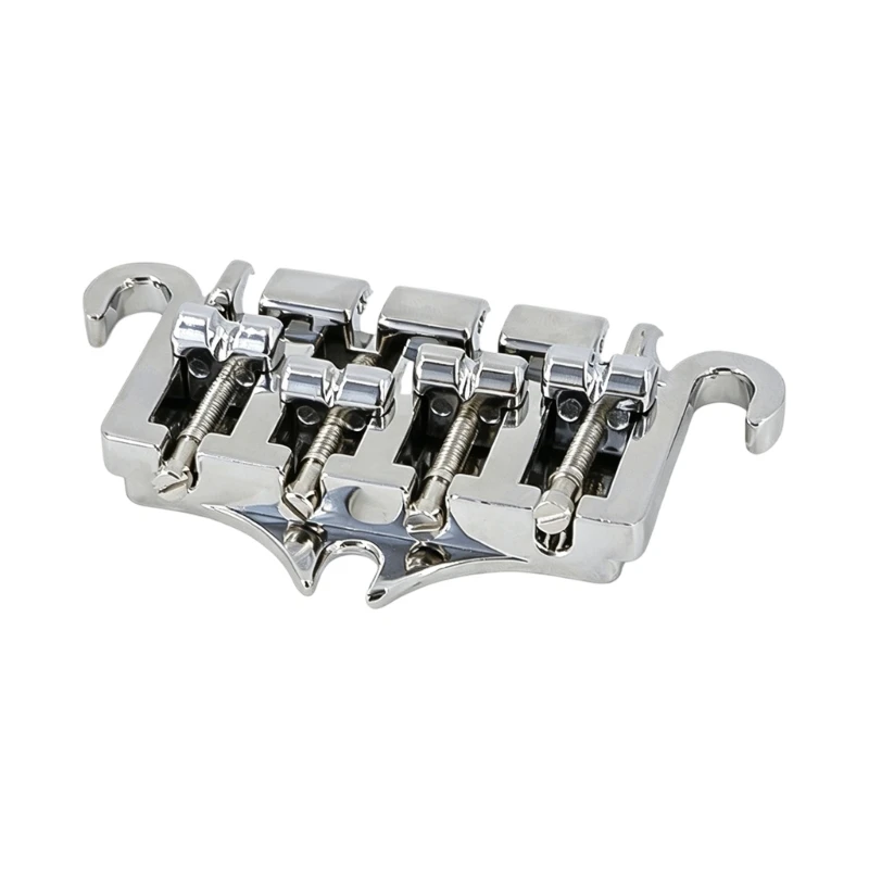 Professional Electric Bass Bridge Zinc Alloy 3 Point 4 String Bass Bridge Tailpiece For Enhances Sound Easy to Install X7JD