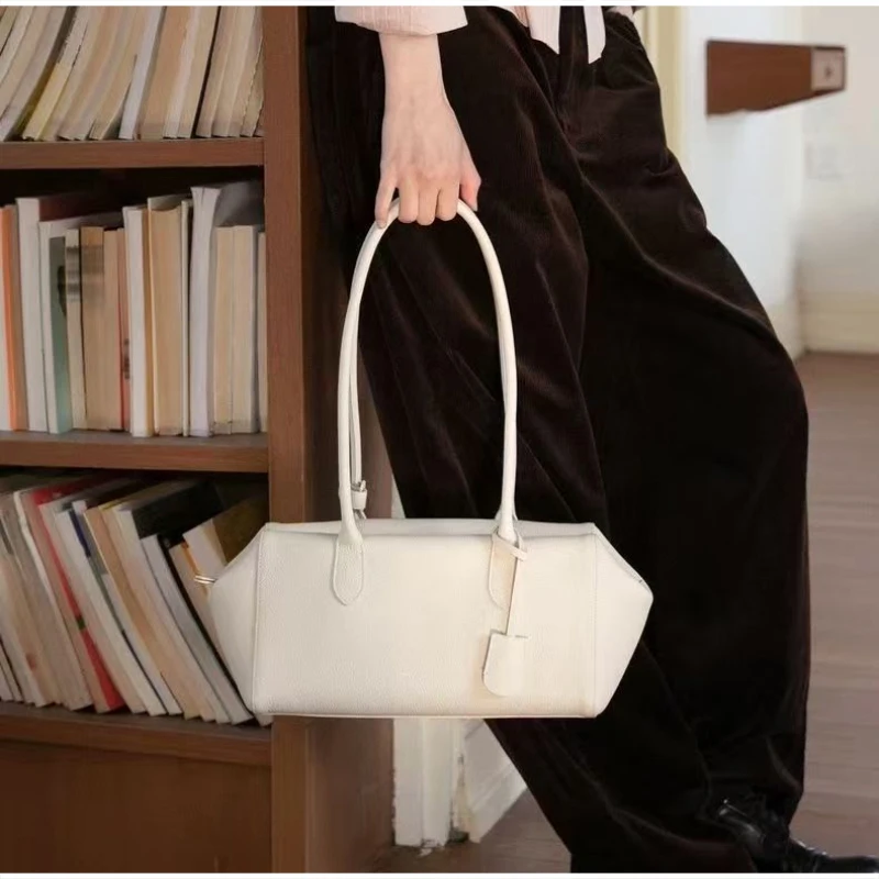

Vintage Boston Bowling Bag Large Capacity Pillow Shoulder Bag Niche Design Tote Handbag Trendy Shopping Purse Travel Satchel