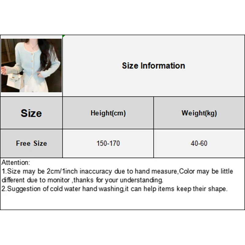 Women's French Fashion Square Neck Single-breasted Slim Knitted Sweater Cardigan