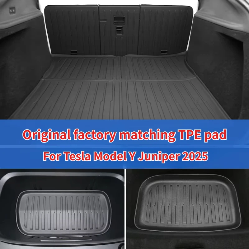 

TPE Front Rear Trunk Mats for Tesla Model Y Launch 2025 Juniper Trunk Floor Mat Storage Waterproof Protective Pads Accessories