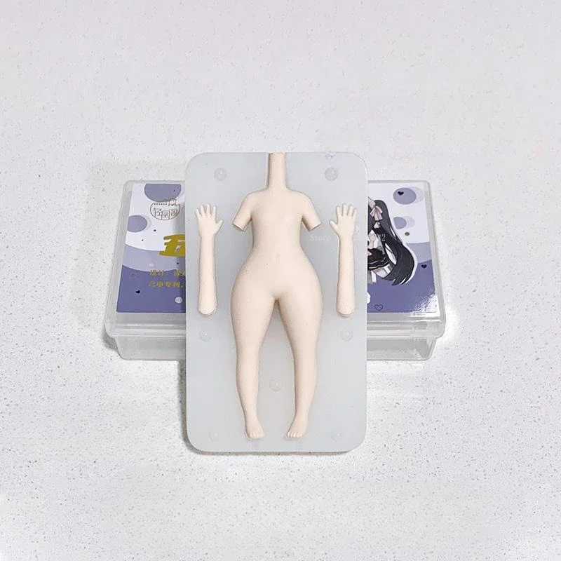 Ultralight Clay Q Version Doll Slightly Fat Body Face Silicone Mold DIY Polymer Clay Animation Character Outline Making Tools