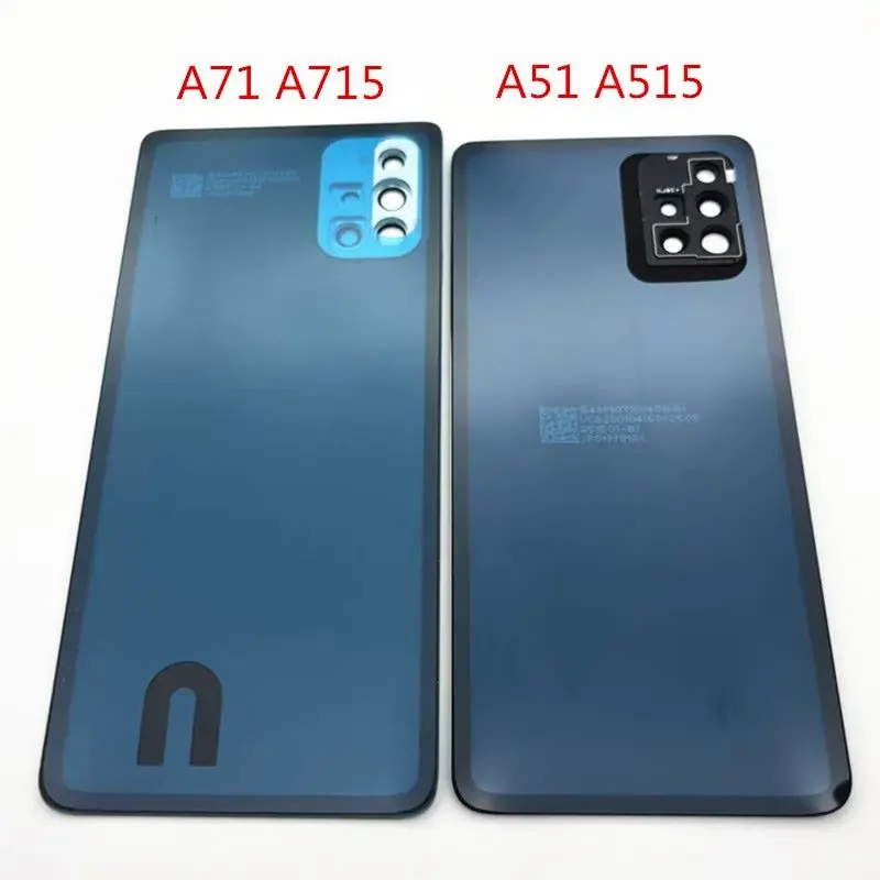 For Samsung Galaxy A51 A515 A71 A715 Phone Housing Case Battery Back Cover Rear Door Cover Camera Lens Replacement Part