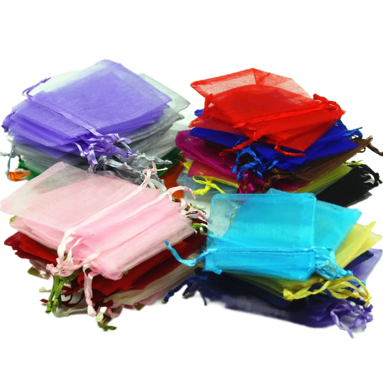 100pcs 24 Colors Jewelry Packaging Bag 7*9 9*12cm Organza Bags Gift Storage Wedding Drawstring Pouches Wholesales