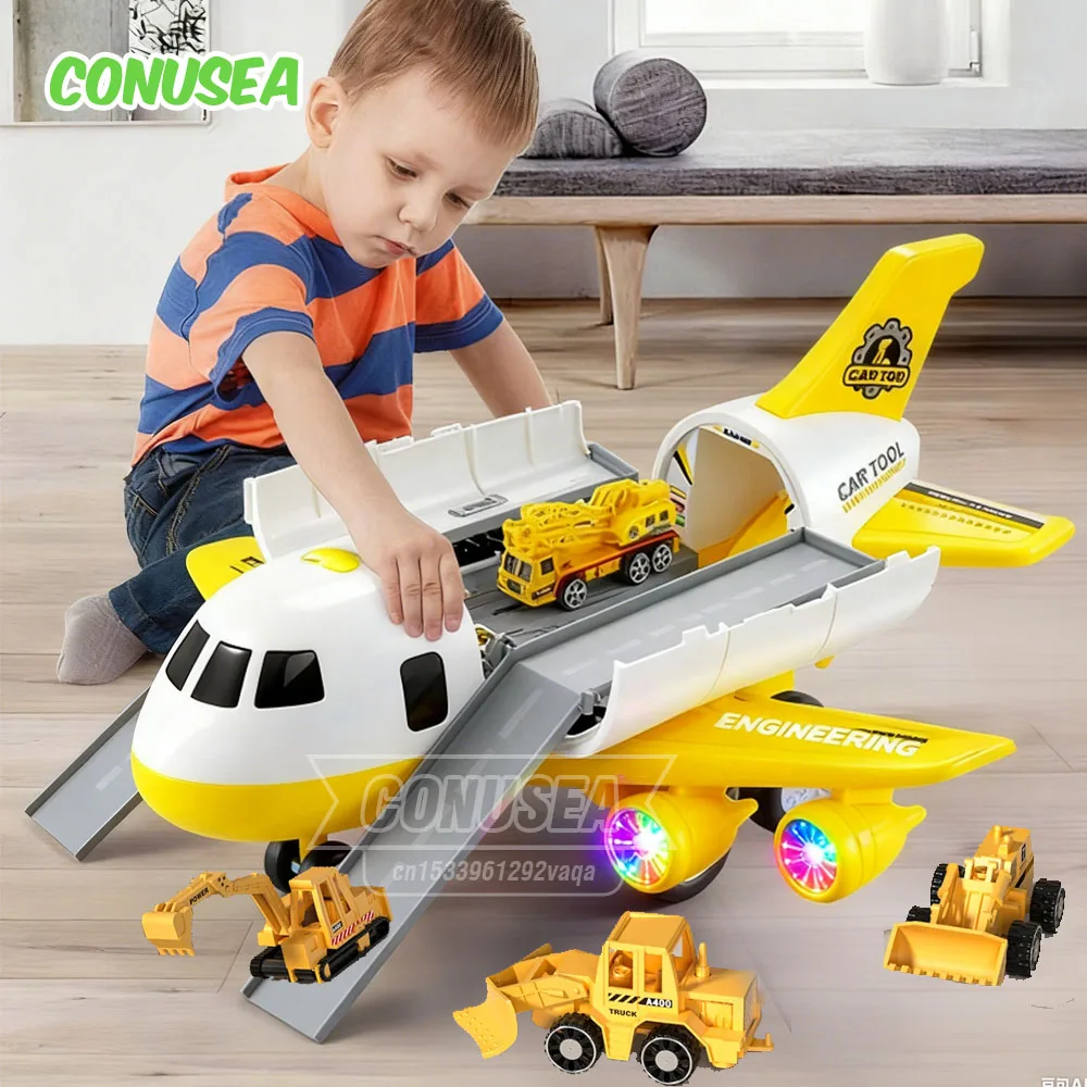 

Large Airplane Model Inertia Aircraft Simulation Track Car Toy Passenger Plane Construction Engineering Vehicle Toys for Boys