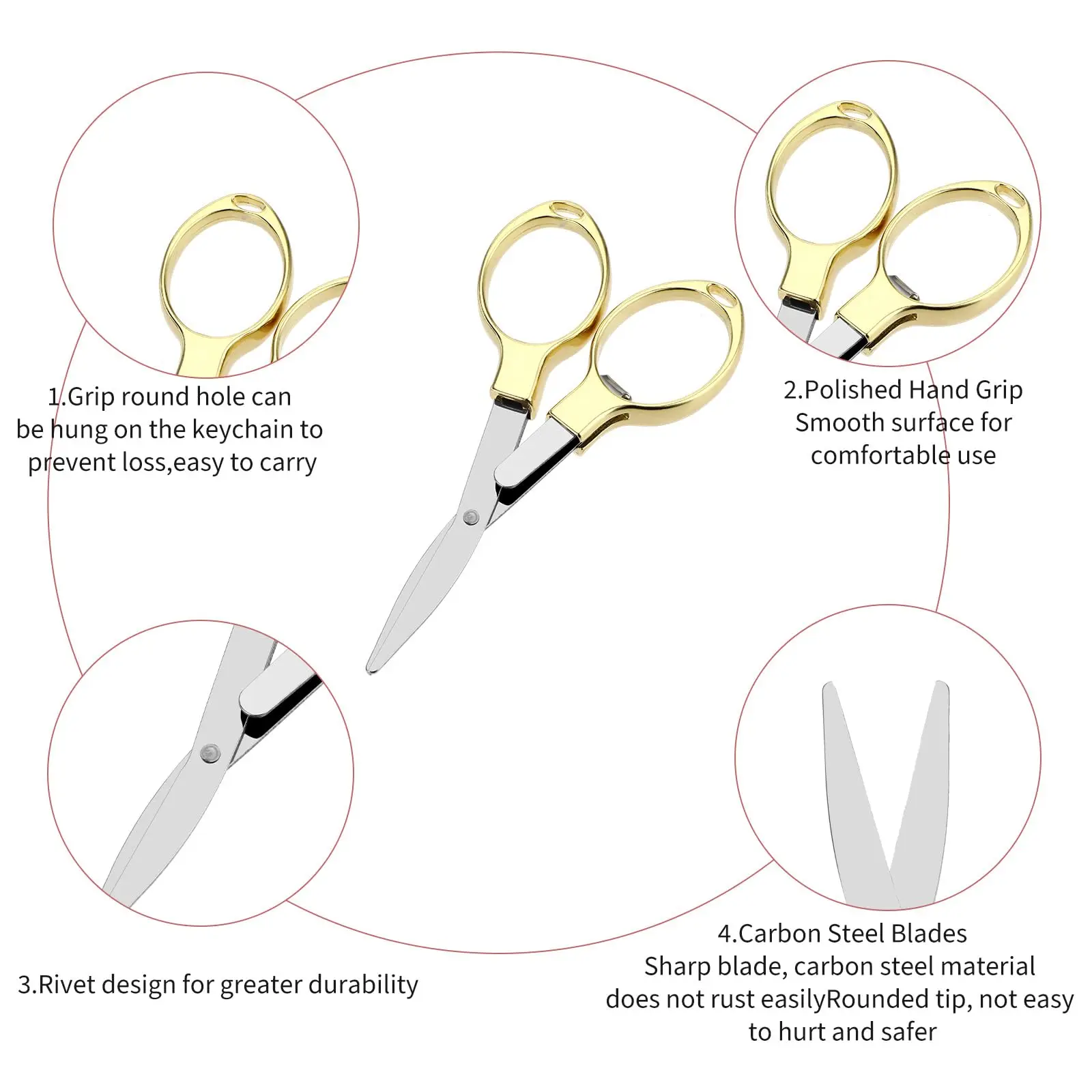 90 Piece Portable folding scissors, multi-functional eyeglass-shaped mini cutting machine for fishing line and yarn