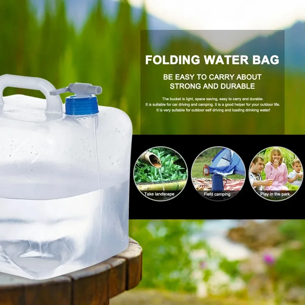 5/10/20L Outdoor Camping Travel Folding Bucket Camper Tourism Large Water Storage Container Foldable Water Bags Water Canister