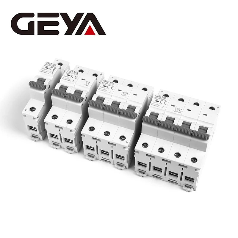 GEYA DC MCB 80A 100A 125A 6KA 1P 250VDC Mini wyłącznik nadprądowy na szynę Din wyłączniki DC GYM9-125