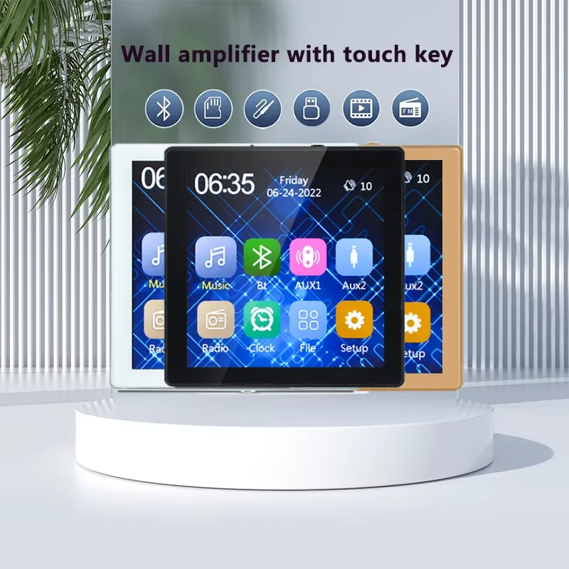 

New4Inch bluetooth amplifier Smart Home Audio WirelessBluetooth-compatible Mini Multifunction stereo amplifier Hifiwith FM Radio