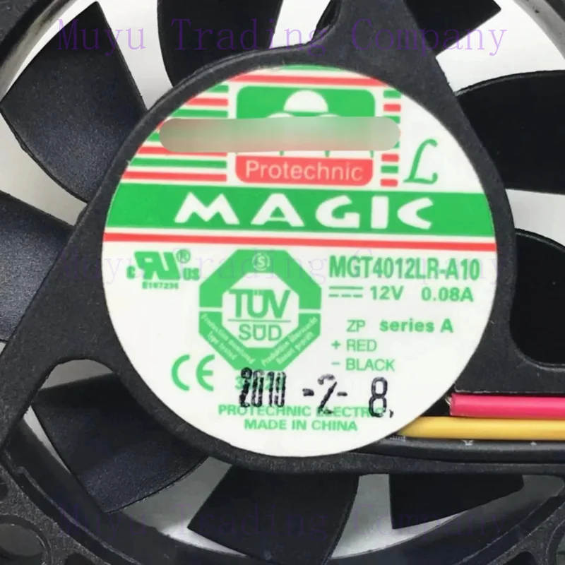 FOR Protechnic Magic MGT4012LR-A10 DC 12V 0.08A 40x40x10mm 3-Wire Server Cooling Fan