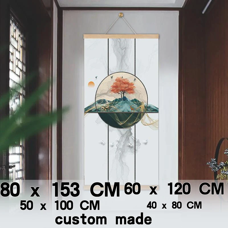 

Hanging Scroll Decorative Painting of Meter Box Living Room Entrance Corridor Hotel Modern Landscape Wall Art Decor Mural Screen